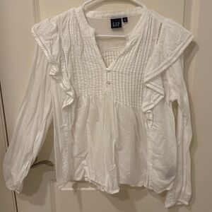 Gap White Cotton Size Small Blouse